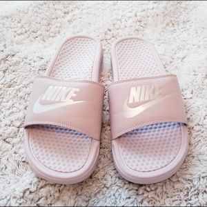 lavender nike slides